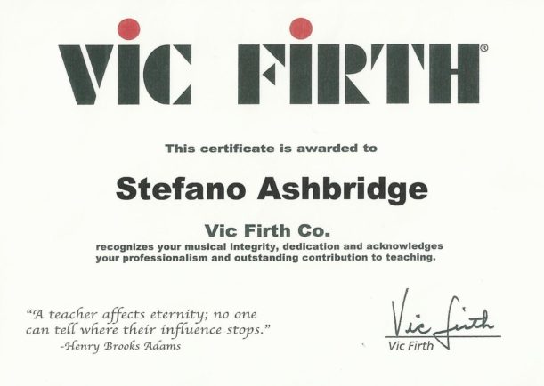 Vic Firth Teaching Certificate