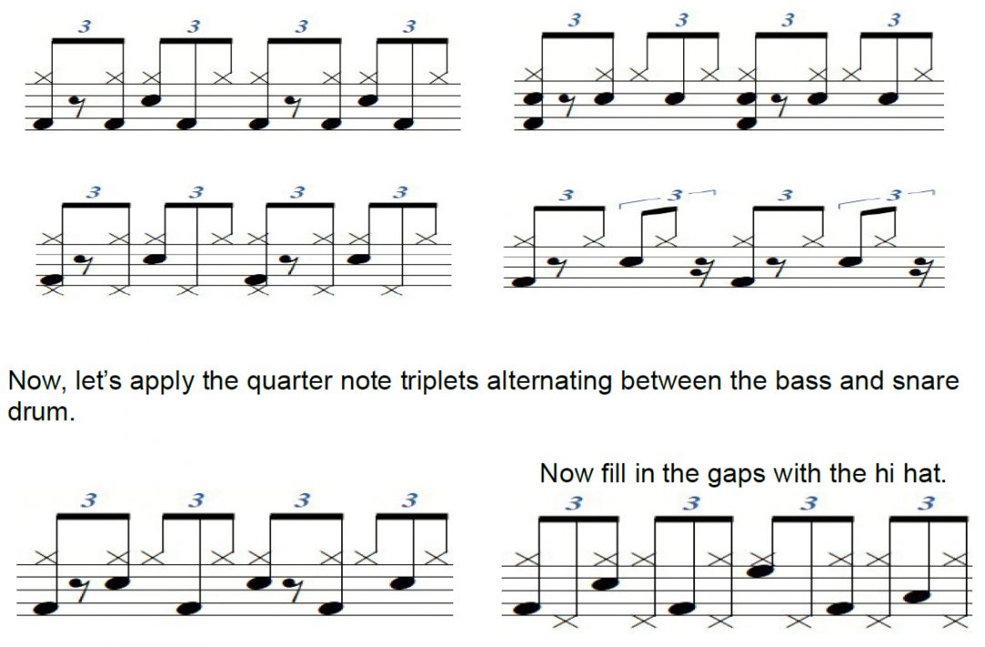 Shuffles with Quarter Note Triplets Drum Lessons in Los Angeles